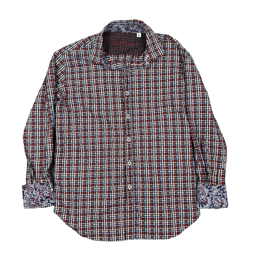 Robert‎ Graham Men's Geometric Button-Up Shirt Multicolor Size Medium Flannel